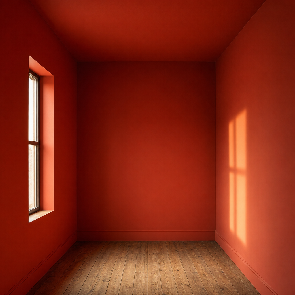 Room with impossible architecture and illusions