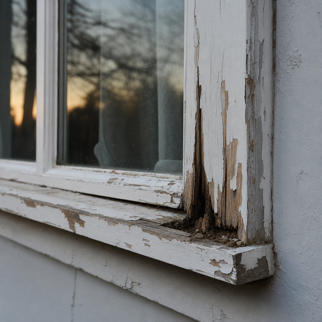 Deteriorating window frame