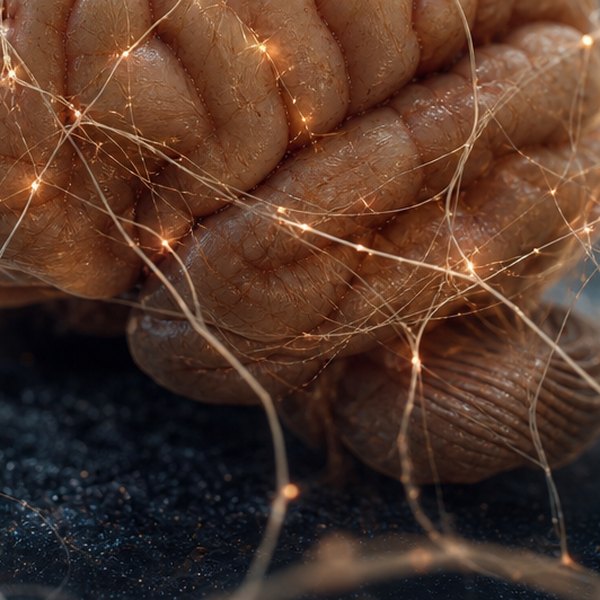Brain neural connections morphing and changing — detail
