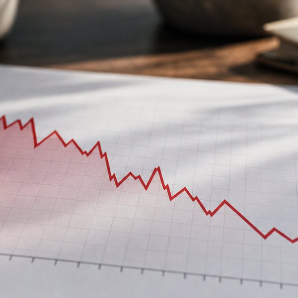 Financial graph showing downward trend — detail