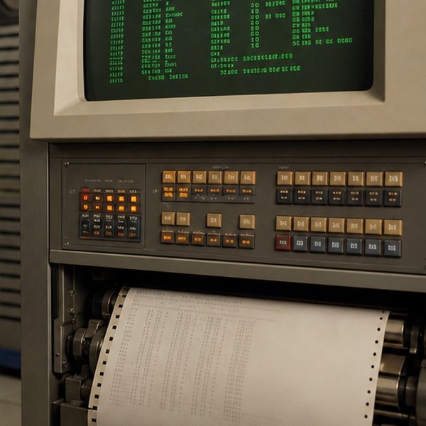Old computer system processing mortgage data — detail